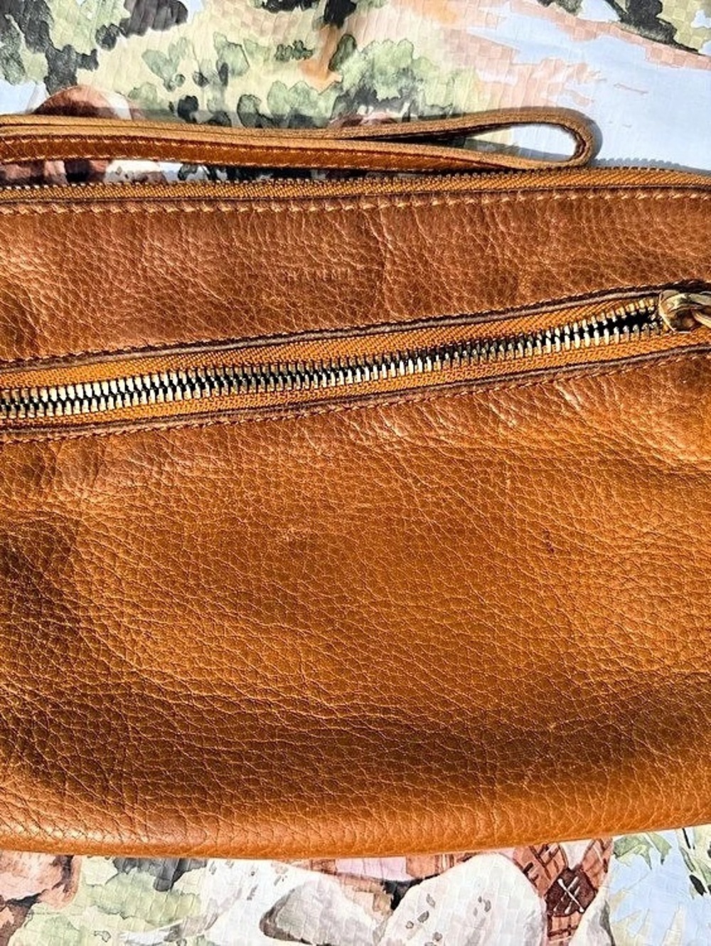 Hobo Leather Wristlet Clutch in Brown